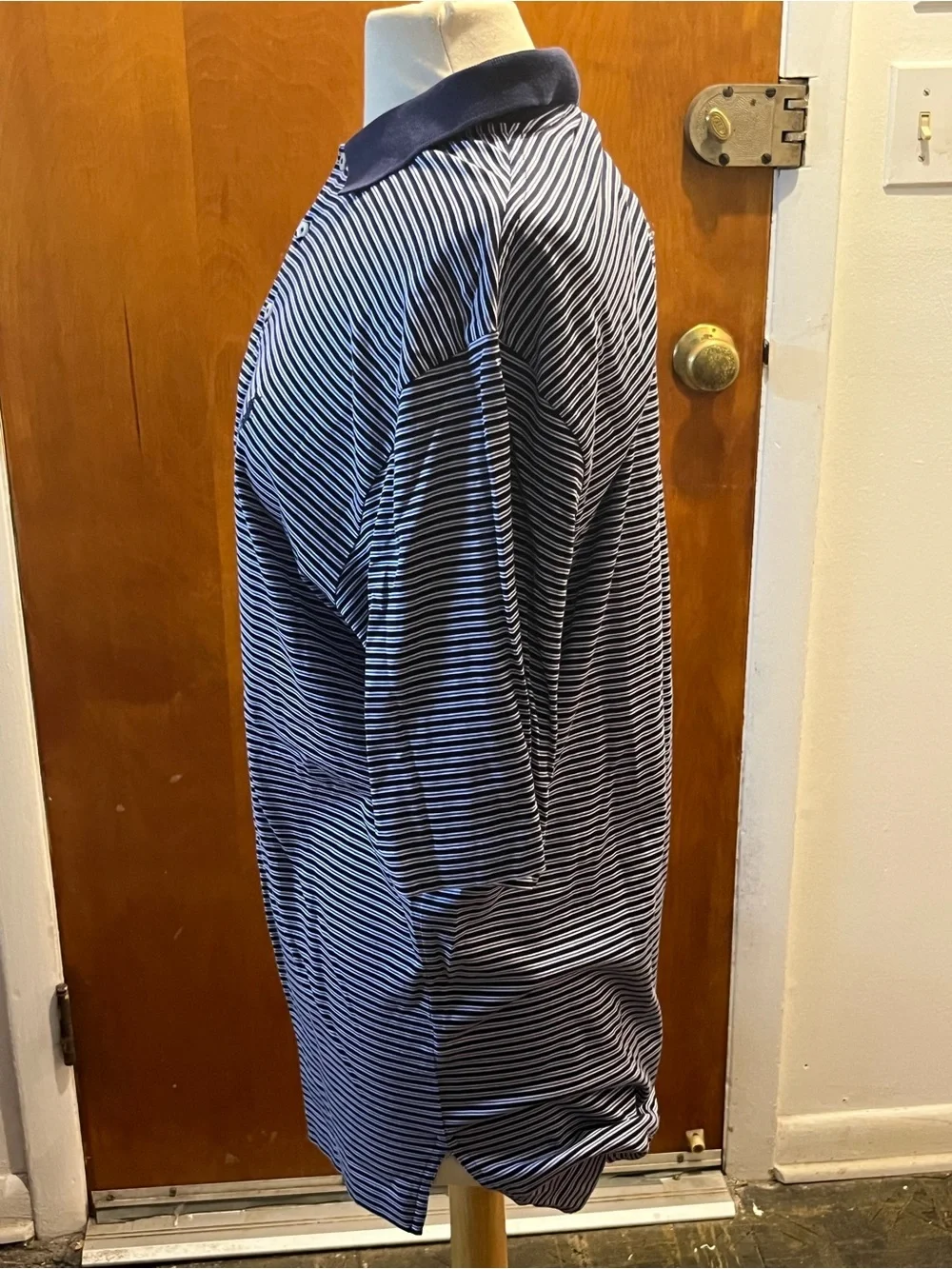 Polo Golf Ralph Lauren Men's Short Sleeve Shirt Size Medium, Navy/White Striped